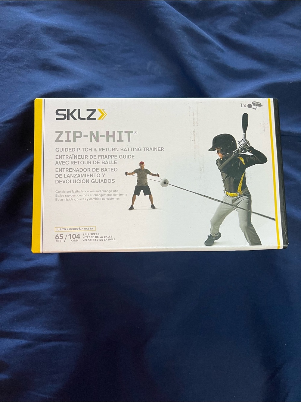 Zip-N-Hit Guided Pitch & Return Batting Trainer - White/Yellow Accents